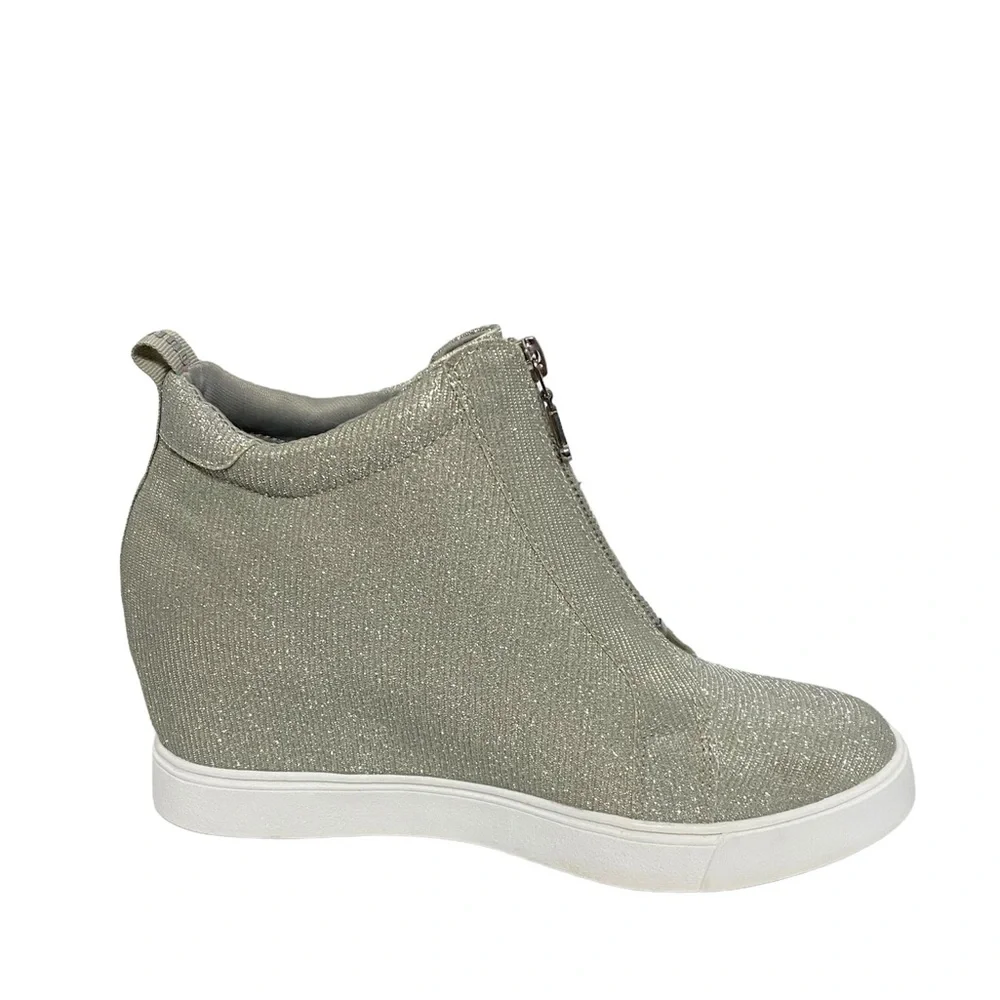 Juicy Couture Joanz Wedge Sneakers Spring Summer Casual Ankle Boots‎ Silver 9